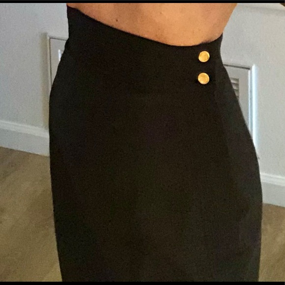 Chanel Midi Skirt NWOT. SIZE 34 (US 2) Dk Grey - Picture 1 of 7